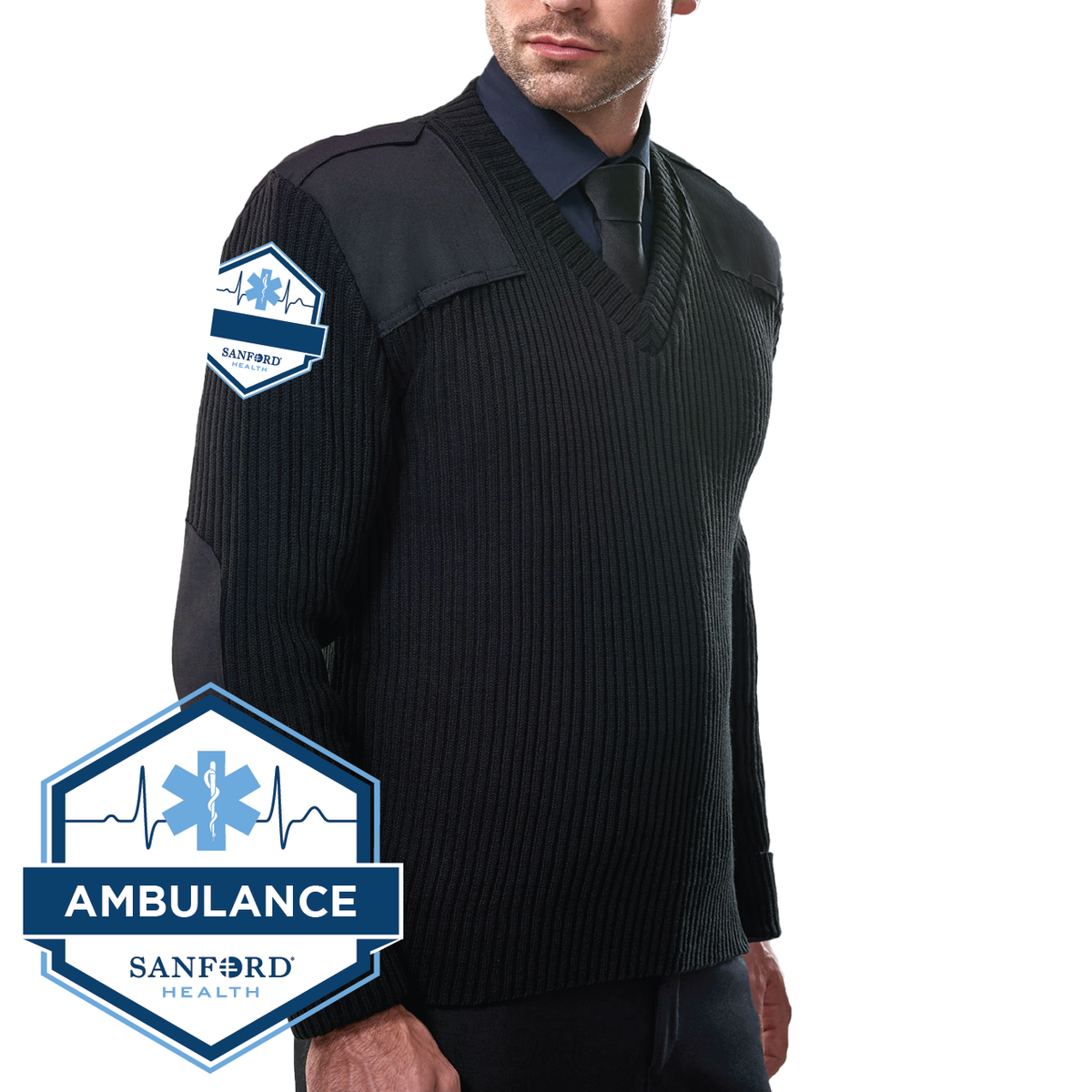 FM RN-EMT Cobmex Unisex V-Neck Rib "Commando" Sweater (8081)