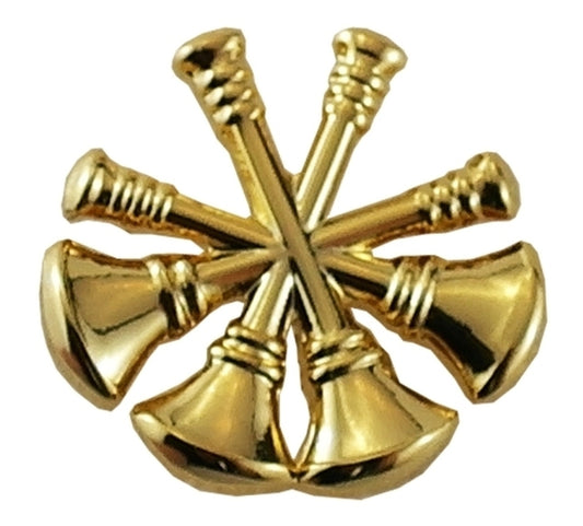 FFD Deputy Chief, 4 Bugles, 2 Posts & Clutch Backs, Pairs, 3/4" High (4447)