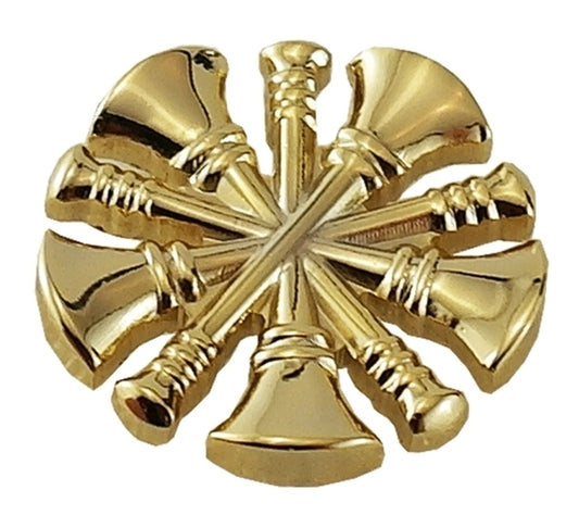 FFD Chief, 5 Bugles, 2 Posts & Clutch Backs, Pairs, 3/4" High (4448)