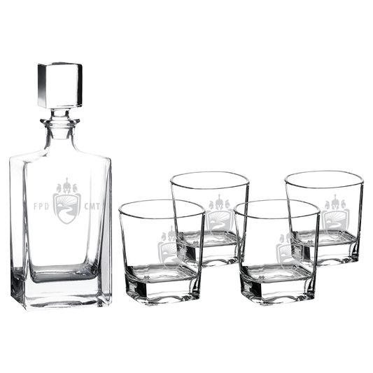 CMT Polar Camel 810mL Rectangle Glass Decanter Set with Four 8 oz. (DCS351S)