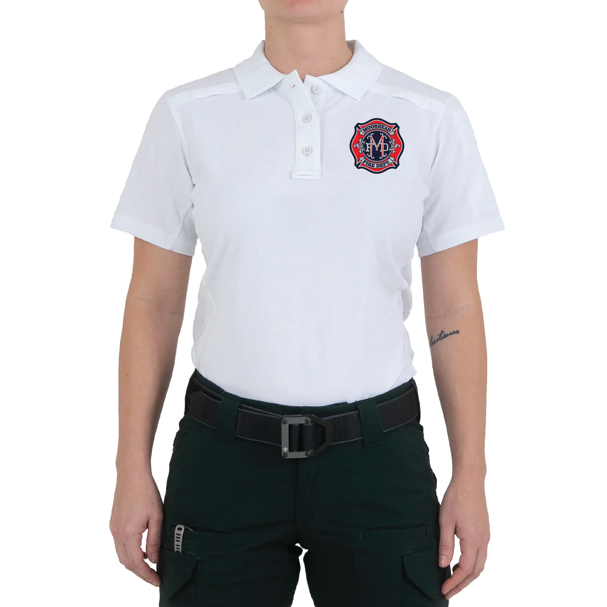 MFD First Tactical Women's White Cotton Short Sleeve Polo (122508)