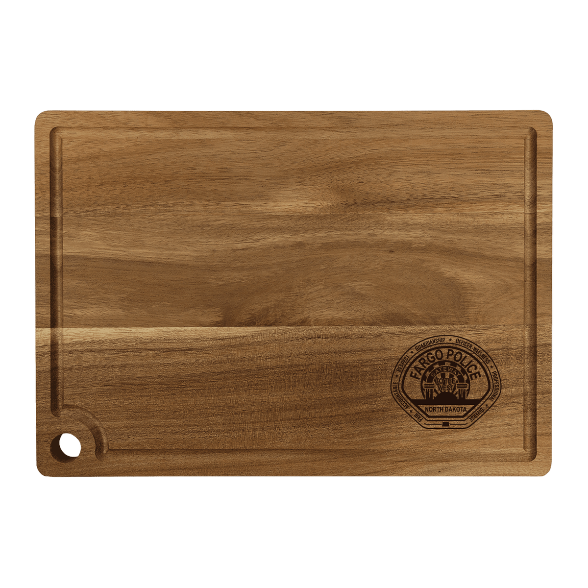 FPD Acacia Cutting Board with Drip Ring and Corner Hole (GFT2325)