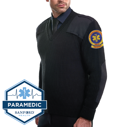FM PARAMEDIC Cobmex Unisex V-Neck Rib "Commando" Sweater (8081)