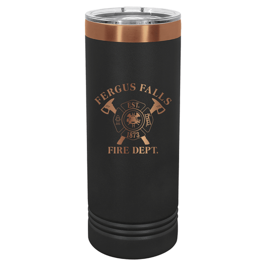 FFFD Polar Camel 22oz. Black/Rose Gold ION-Plated Skinny Tumbler with Slider Lid (LTM7050)